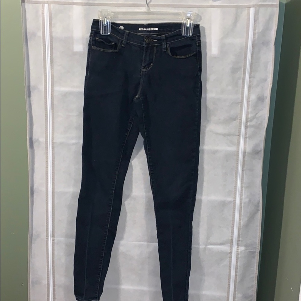 Red Blue Denim Skinny Jeans